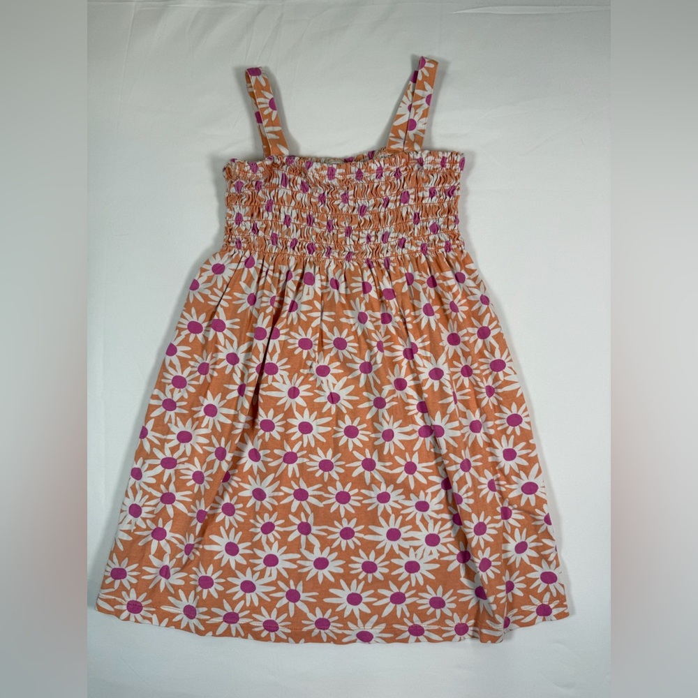 HANNA ANDERSSON Girls Smocked Sundress 130 US 8 Daisy Print Cottagecore Preppy